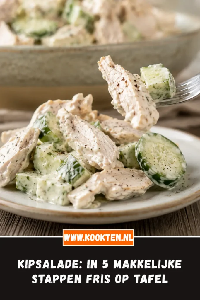 Kipsalade van dichtbij op het bord