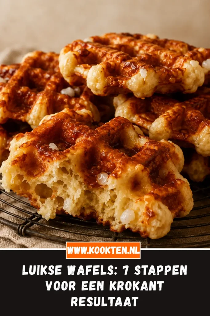 Luikse wafels van dichtbij op het bord