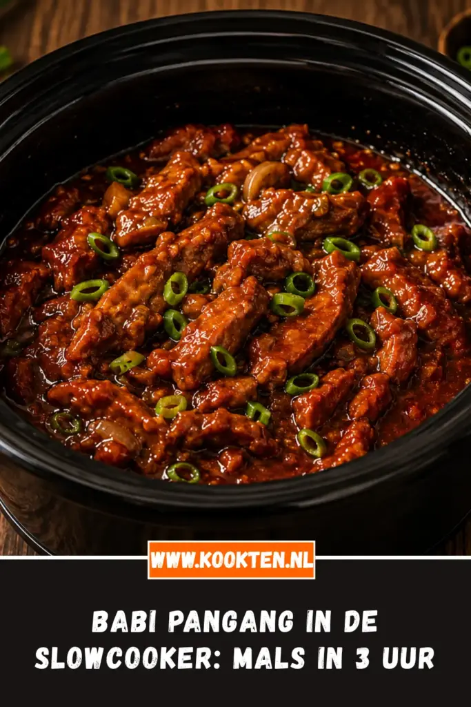 Babi pangang in de slowcooker van dichtbij op het bord
