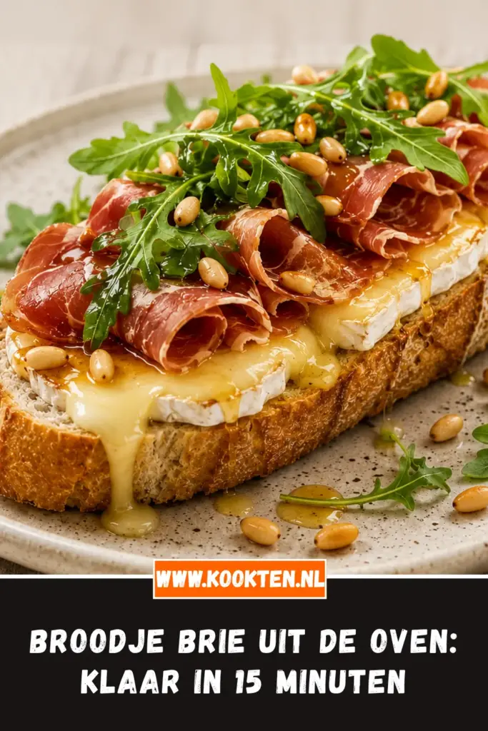 Broodje brie uit de oven van dichtbij op het bord