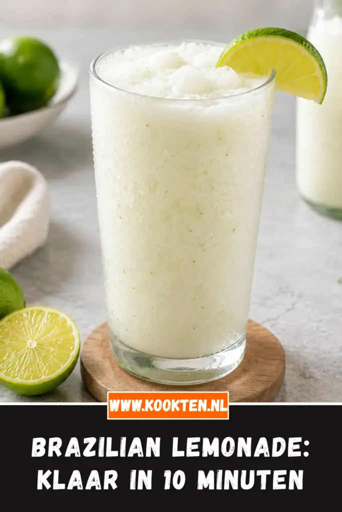 Brazilian lemonade van dichtbij op het bord