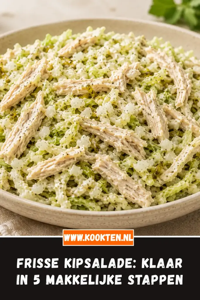 Frisse kipsalade van dichtbij op het bord