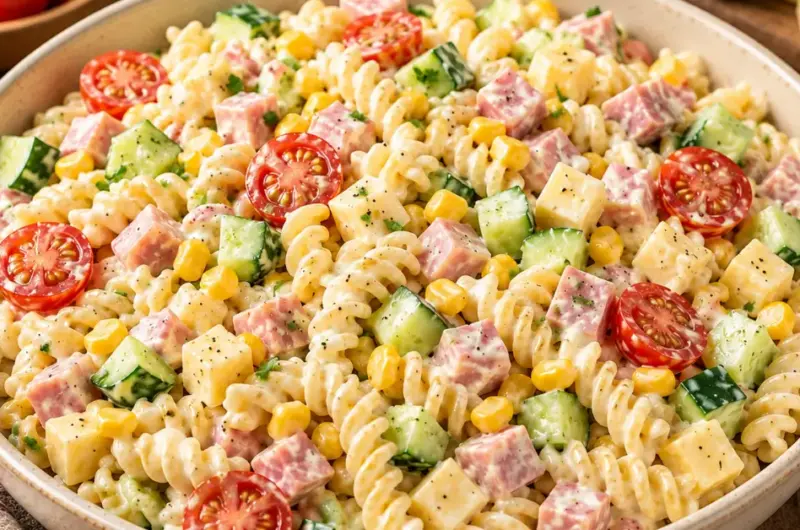 Romige Ham-Kaas Pastasalade