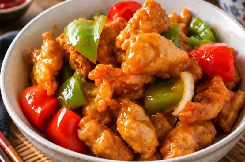 Koe lo kai: krokante kip in zoet-zure saus
