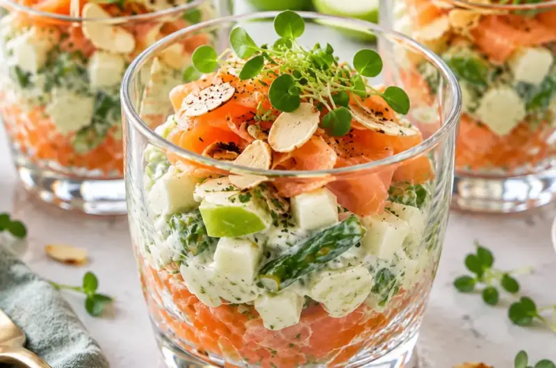 Gerookte zalm met appel en curry