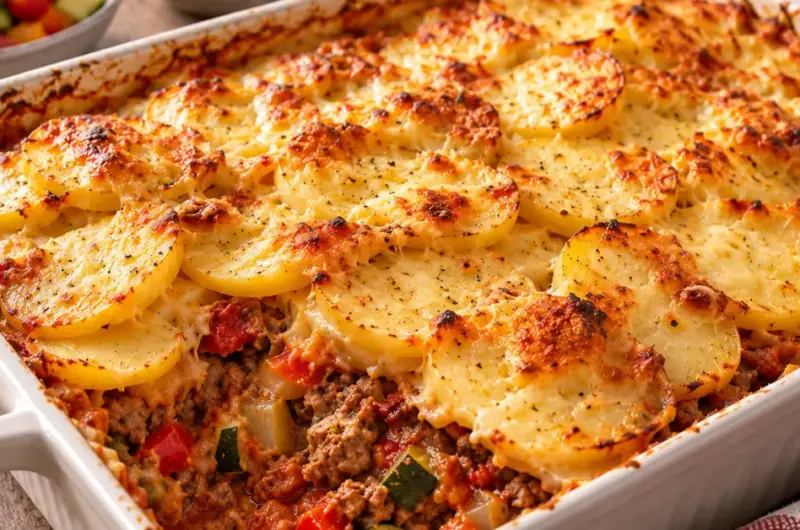 Italiaanse ovenschotel met gehakt en aardappel