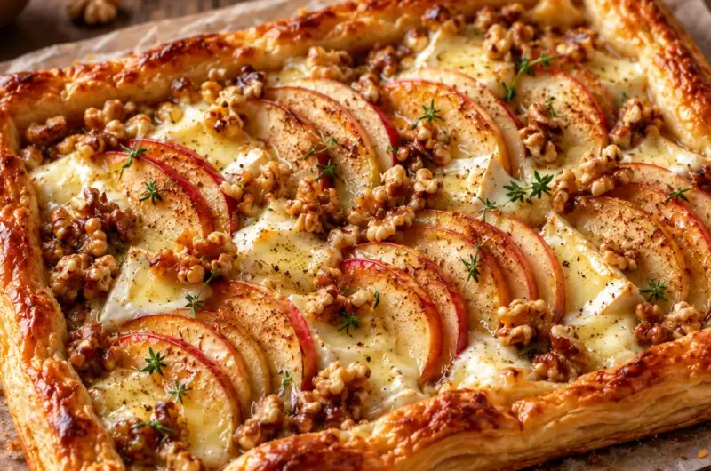 Plaattaart met Brie, Appel en Walnoot