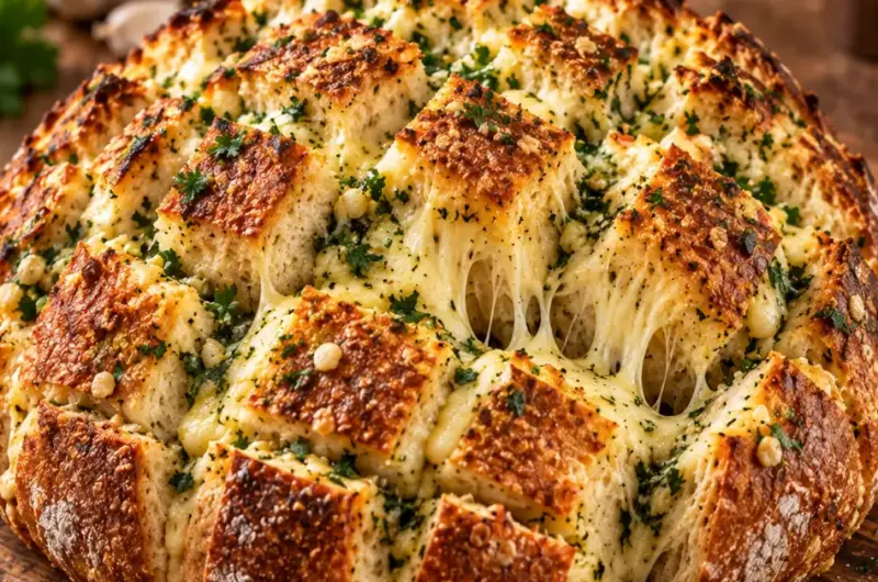Gevuld Borrelbrood met Knoflookboter en Kaas