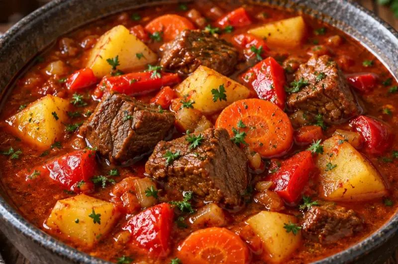 Hartige Goulashsoep met Rundvlees en Paprika