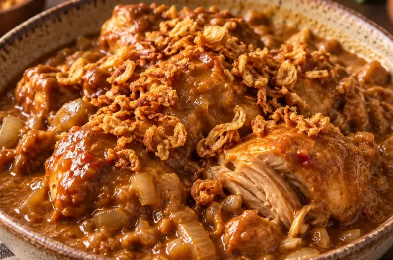 Pindakip uit de Slowcooker