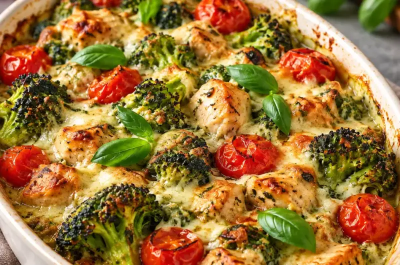 Italiaanse ovenschotel met kip en broccoli