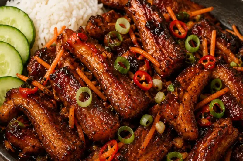 Indische speklapjes in een kleverige ketjapsaus
