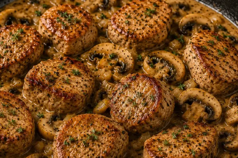 Ketjap varkenshaas met champignonsaus