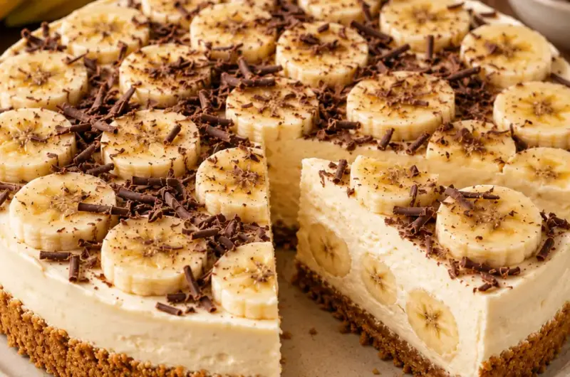 Romige bananentaart met chocolade