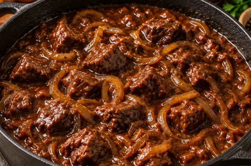 Oma's hachee met uien en laurier