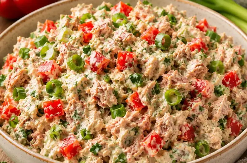 Tonijnsalade met paprika en bosui