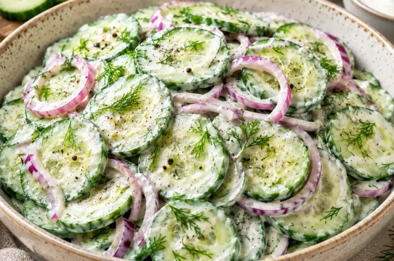 Frisse Gurkensalade met Yoghurt en Dille