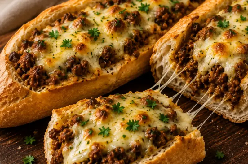 Gevuld Stokbrood met Gehakt en Kaas