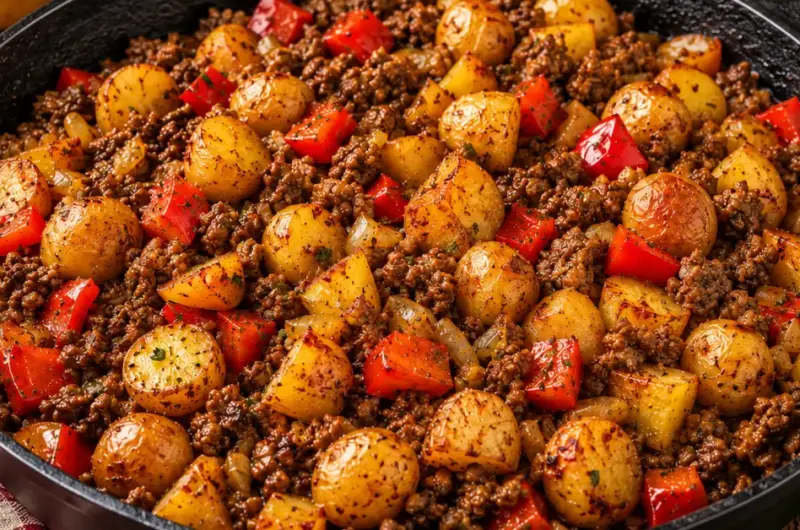 EENPANSGERECHT MET KRIELTJES EN GEHAKT