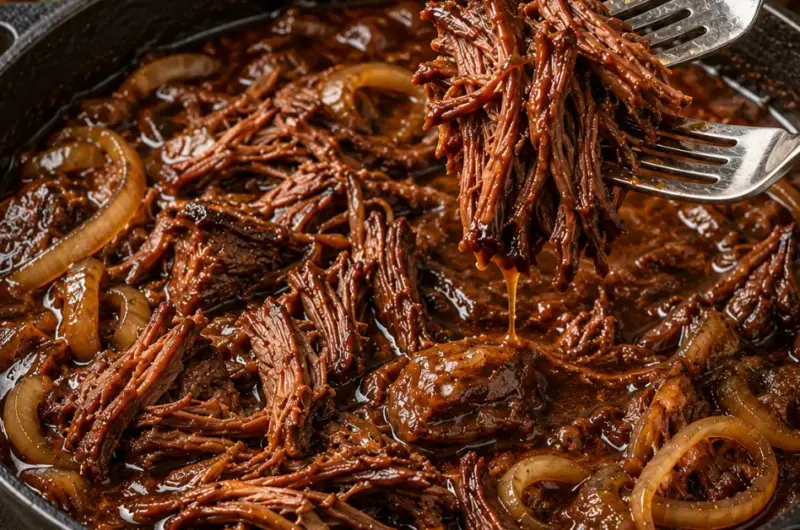 Oma's draadjesvlees in diepe jus