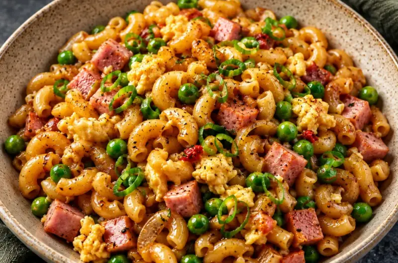 Indische macaroni met ham en ketjap π