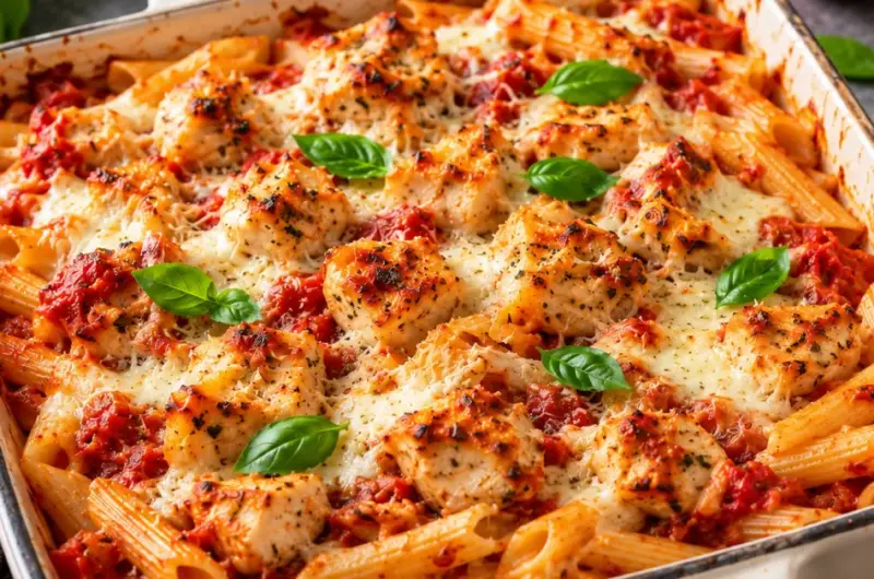 Italiaanse Kruidige Kip Ovenschotel met Penne Pasta