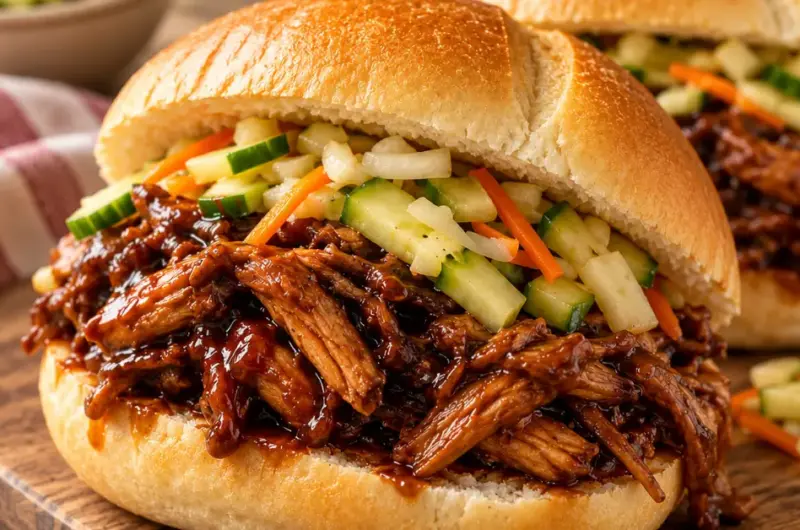Broodje Indische Pulled Chicken