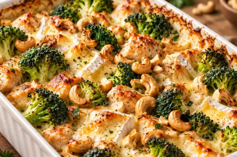 Kip-brie Ovenschotel met Broccoli en Cashewnoten