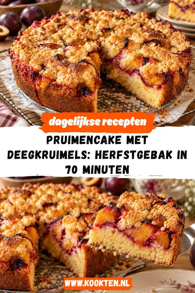 pruimencake met deegkruimels receptfoto van het gerecht