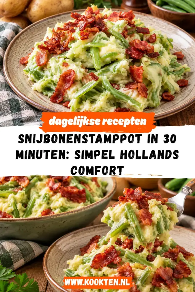 snijbonenstamppot receptfoto van het gerecht