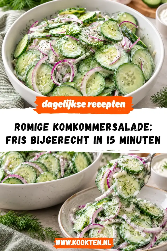 romige komkommersalade receptfoto van het gerecht