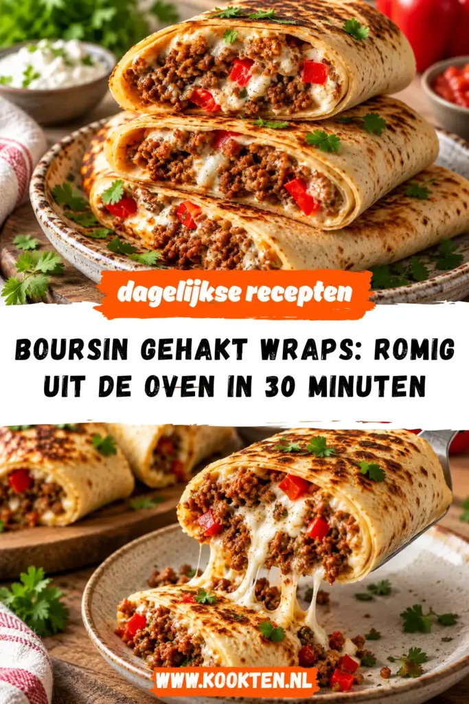 Boursin gehakt wraps receptfoto van het gerecht