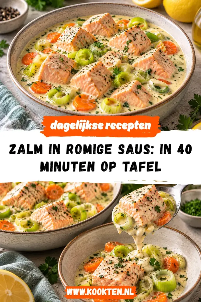 zalm in romige saus receptfoto van het gerecht