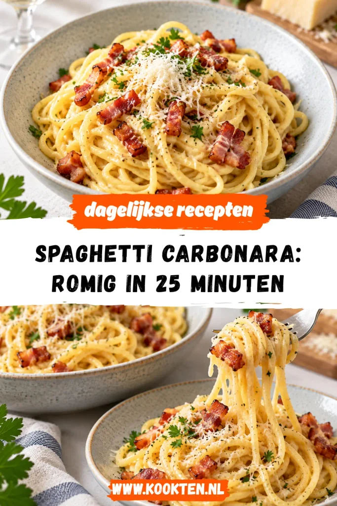 spaghetti carbonara receptfoto van het gerecht