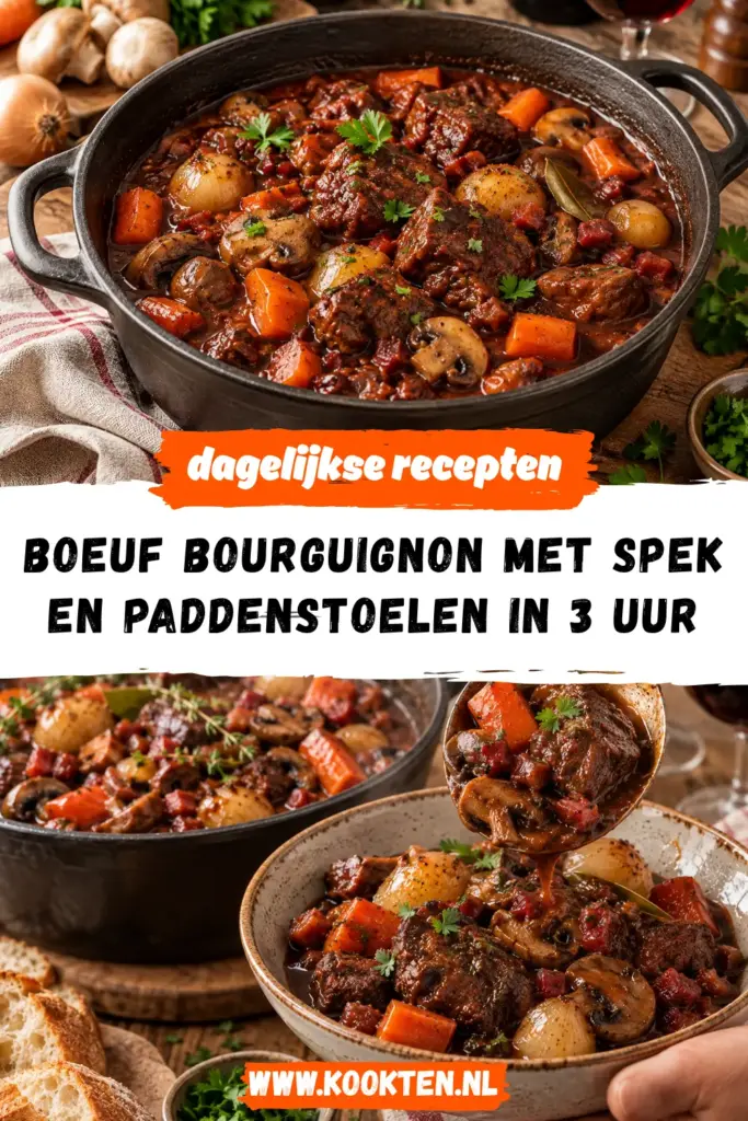 boeuf bourguignon met spek en paddenstoelen receptfoto van het gerecht
