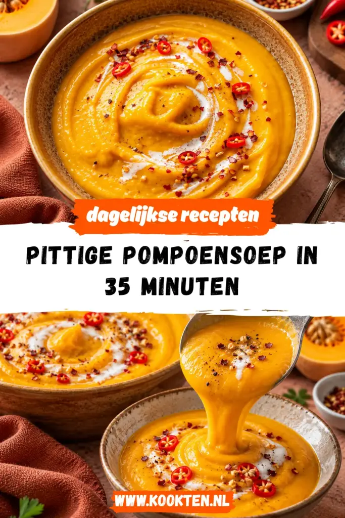pittige pompoensoep receptfoto van het gerecht