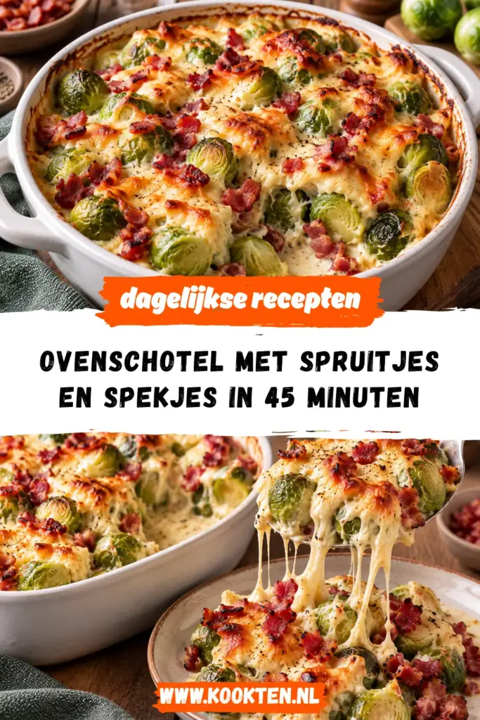 ovenschotel met spruitjes en spekjes receptfoto van het gerecht
