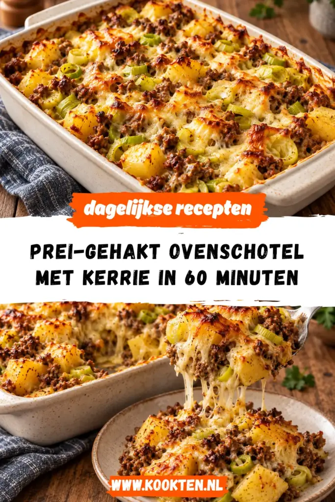 prei-gehakt ovenschotel met kerrie receptfoto van het gerecht