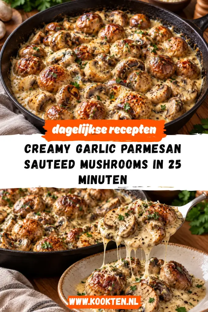 creamy garlic parmesan sauteed mushrooms receptfoto van het gerecht