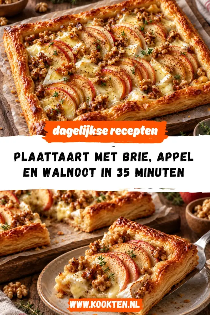 Plaattaart met Brie, Appel en Walnoot receptfoto van het gerecht