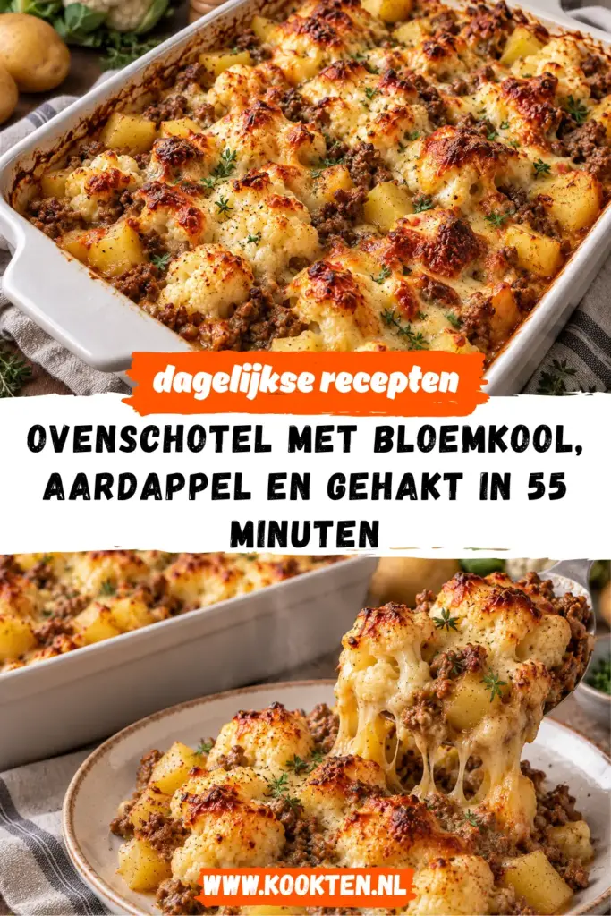 ovenschotel met bloemkool, aardappel en gehakt receptfoto van het gerecht