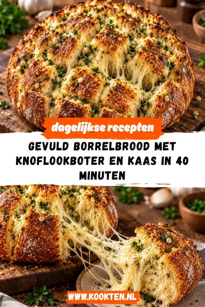 gevuld borrelbrood met knoflookboter en kaas receptfoto van het gerecht