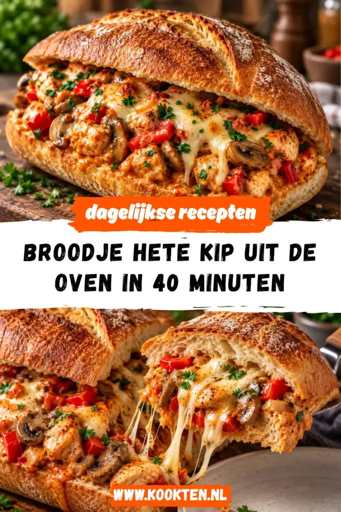 Broodje Hete Kip uit de Oven receptfoto van het gerecht