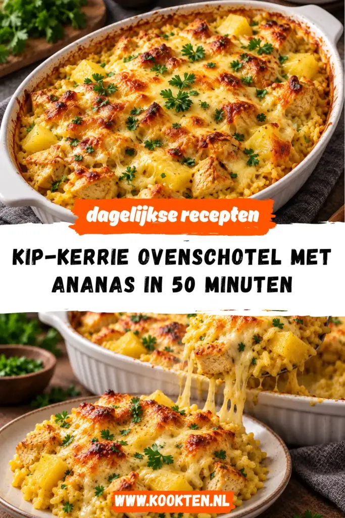 kip-kerrie ovenschotel met ananas receptfoto van het gerecht