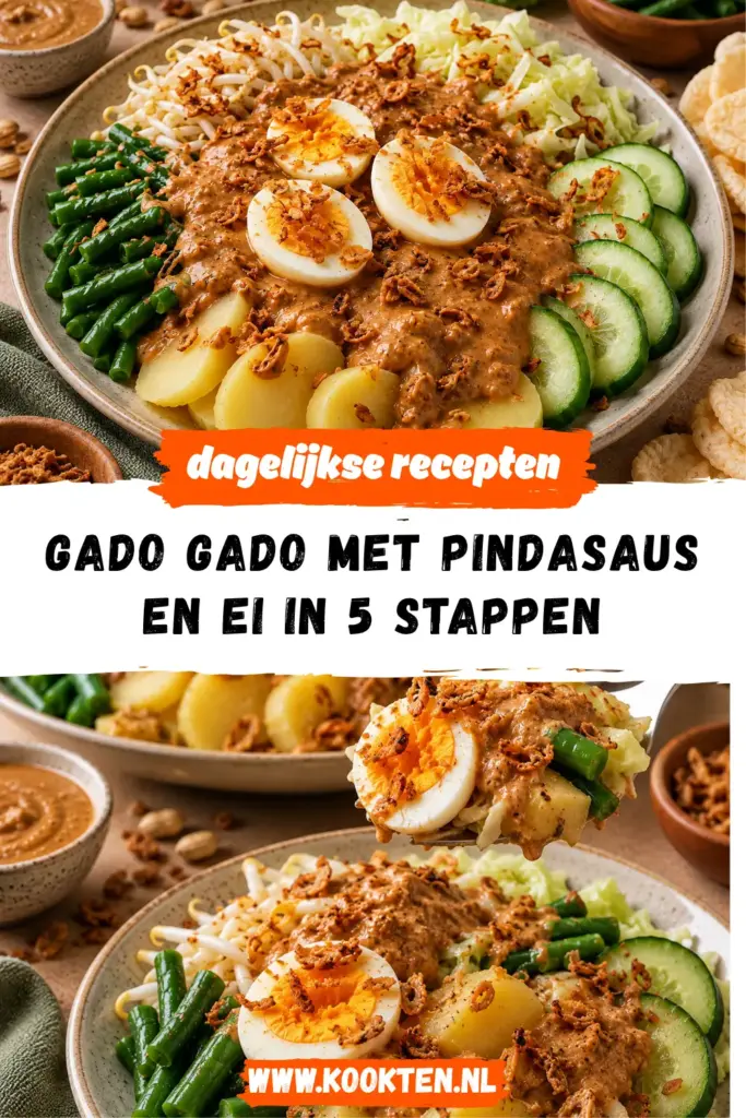 GADO GADO MET PINDASAUS EN EI receptfoto van het gerecht