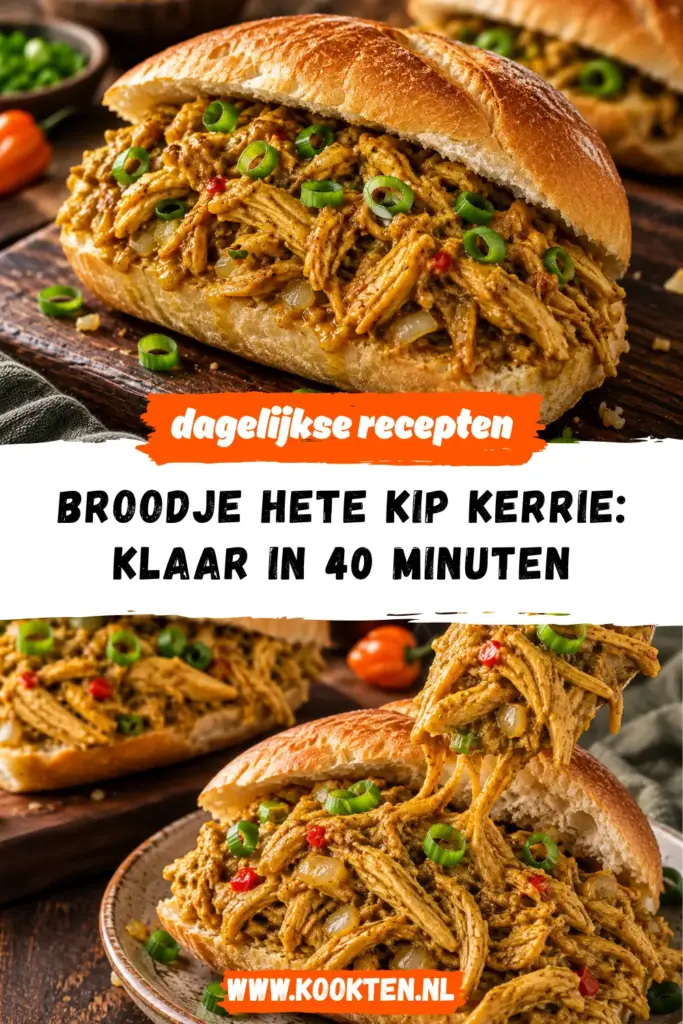 Broodje hete kip kerrie 🔥 receptfoto van het gerecht