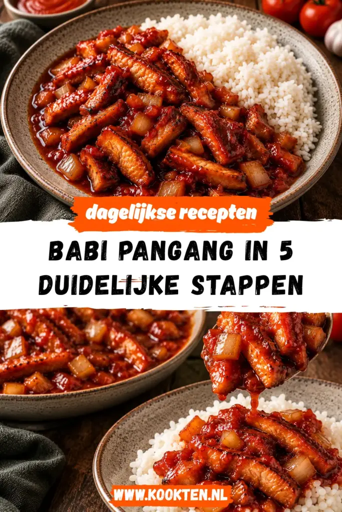 Babi Pangang 🍅 met krokant varkensvlees, zoetzure tomatensaus en rijst