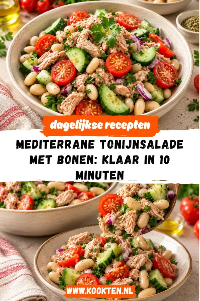 mediterrane tonijnsalade met bonen receptfoto van het gerecht
