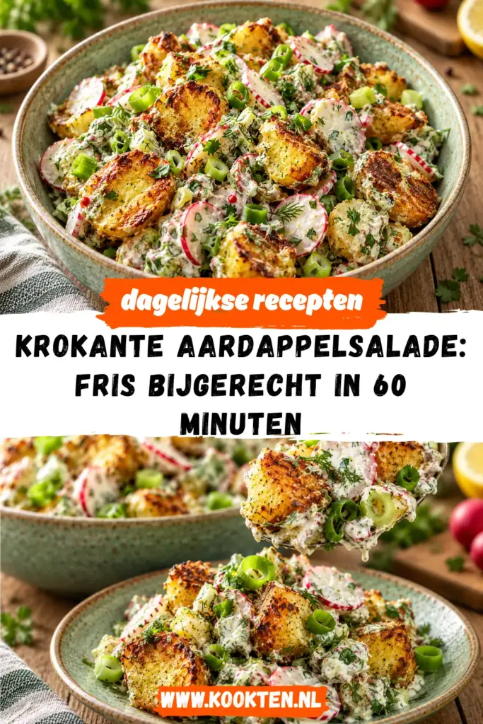 krokante aardappelsalade receptfoto van het gerecht