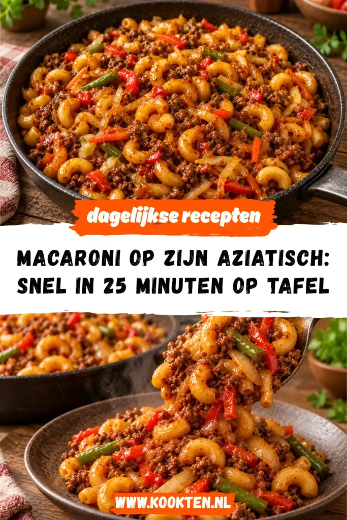 macaroni op zijn aziatisch receptfoto van het gerecht